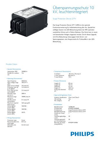 Product Leaflet: Surge Protection Device 277V - Philips