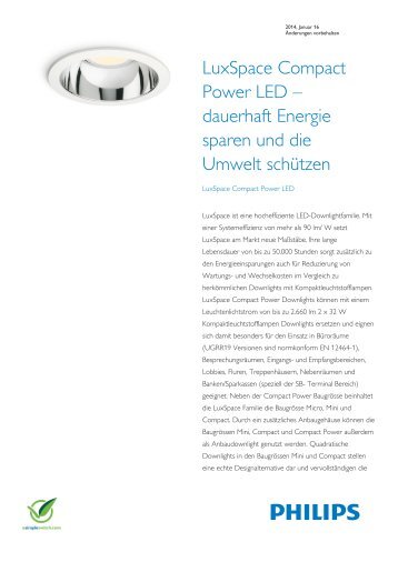 Product Familiy Leaflet: LuxSpace Compact Power LED - Philips