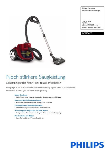 Leaflet FC9236_03 Released Austria (German) High-res ... - Philips