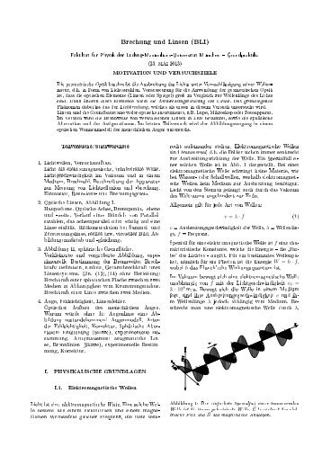 Brechung und Linsen (BLI) Fakultät für Physik der Ludwig ...