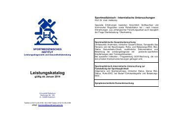 Sportmedizinische Gesundheitsuntersuchung/ Leistungsdiagnostik