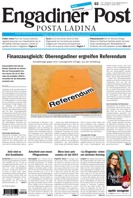 Engadiner Post Nr. 003 vom 09. Januar 2014 (PDF, 5819kB)