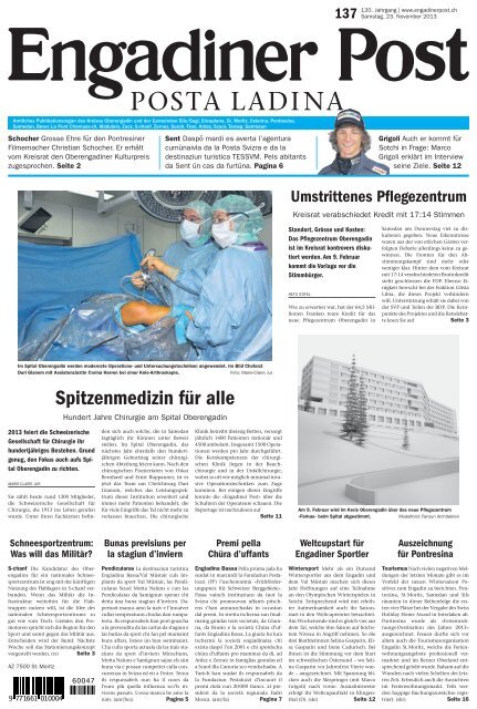 Engadiner Post Nr. 137 vom 23. November 2013 (PDF, 5030kB)