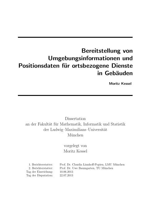 Bereitstellung von Umgebungsinformationen und Positionsdaten für ...