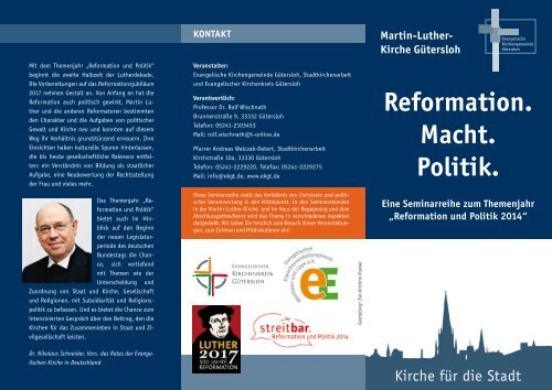 Reformation und Politik 2014 - ekgt.de