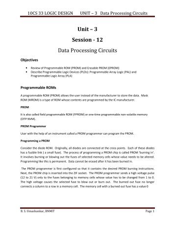 Unit – 3 Session - 12 Data Processing Circuits - VTU e-Learning ...
