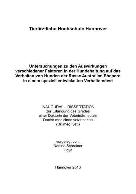 Untitled - TiHo Bibliothek elib - Tierärztliche Hochschule Hannover