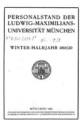 Personalstand der Ludwig-Maximilians-Universität München