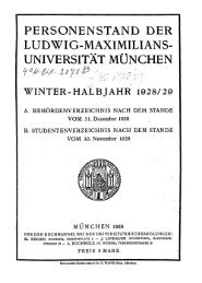 Personenstand der Ludwig-Maximilians-Universität München