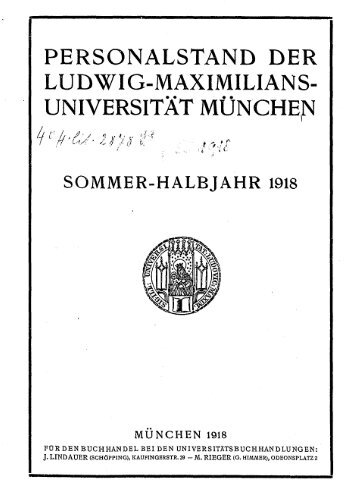 Personalstand der Ludwig-Maximilians-Universität München