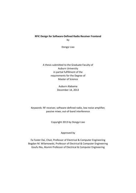 Thesis Dongyi Liao.pdf - Auburn University Electronic Theses and ...