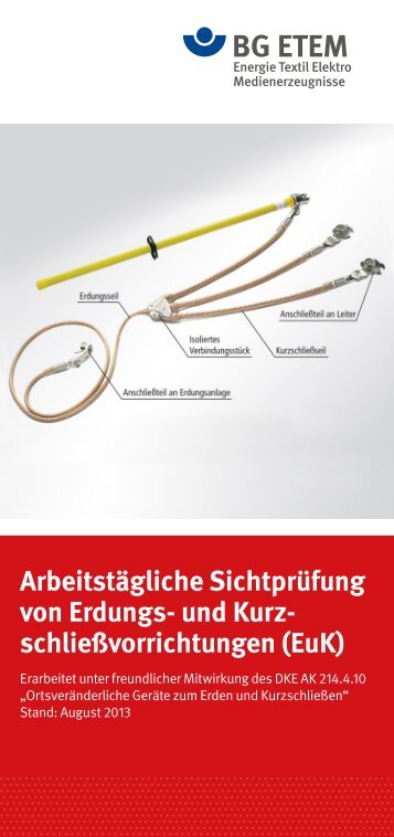 Arbeitstägliche Sichtprüfung von Erdungs- und ... - Die BG ETEM