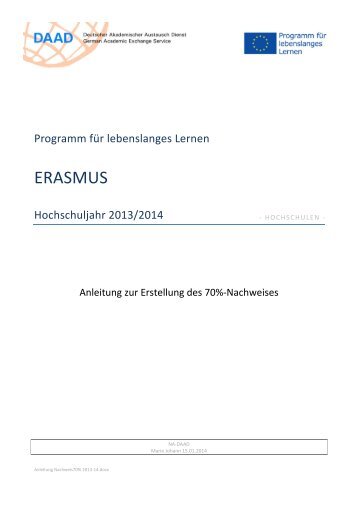 Anleitung zur Erstellung des 70 %-Nachweises - eu-DAAD