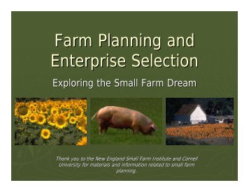 Farm Planning and Enterprise Selection - Oregon State University ...