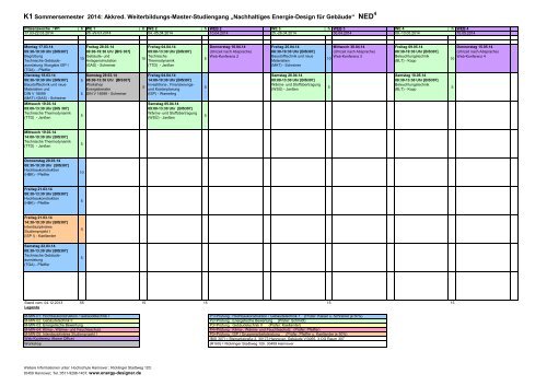 Download Vorlesungsplan Semester K1 (SoSe 2014) - Hochschule ...