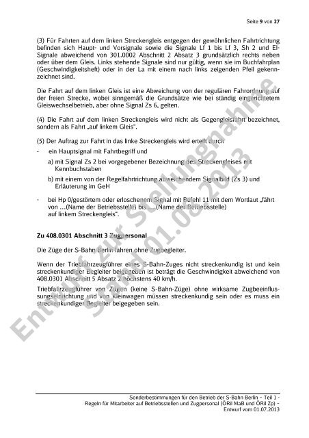 Entwurf zur Stellungnahme Stand 01.08.2013 - DB Netz AG