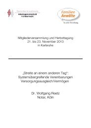 Skript Dr. Reetz - Arbeitsgemeinschaft Familienrecht im DAV