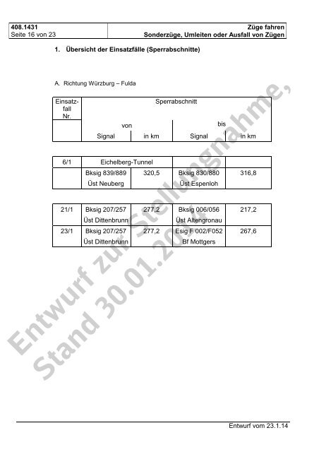 Entwurf zur Stellungnahme, Stand 30.01.2014 - DB Netz AG