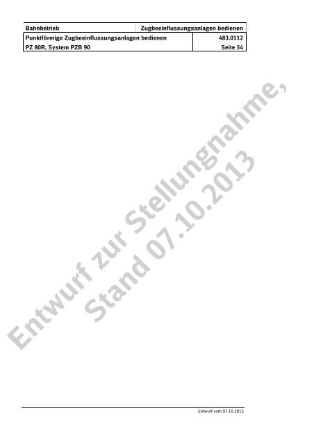 Entwurf zur Stellungnahme, Stand 07.10.2013 - DB Netz AG