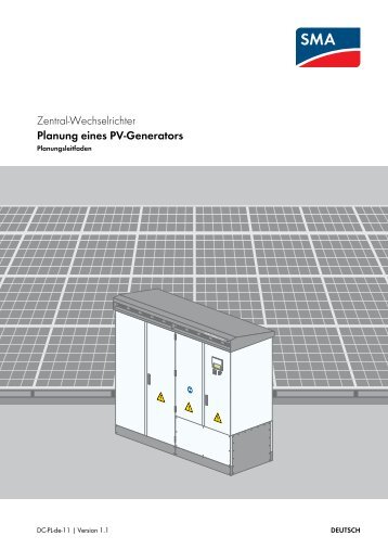 Planung eines PV-Generators - SMA Solar Technology AG