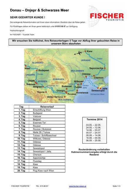 FKF Donau - Dnjepr & Schwarzes Meer - fischer reisen