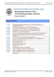 Modulkatalog - Friedolin - Friedrich-Schiller-Universität Jena