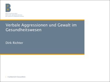 Prof. Dr. Dirk Richter, Fachhochschule Bern - Gesundheitsdienstportal