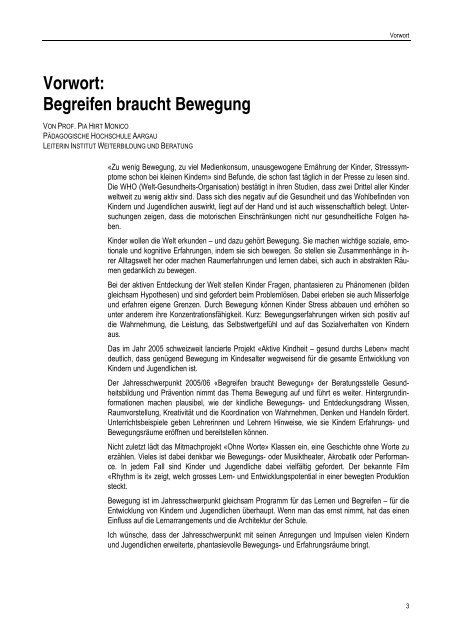 Vorwort: Begreifen braucht Bewegung..........................................................