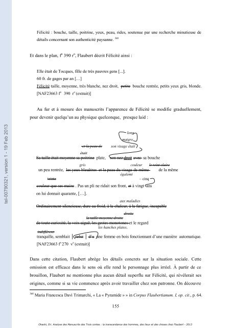 Analyse des Manuscrits des Trois contes: la transcendance des ...