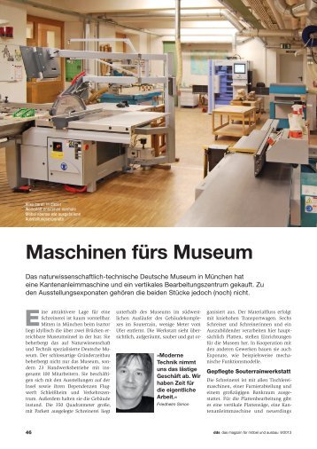 Maschinen fürs Museum - HOMAG Group