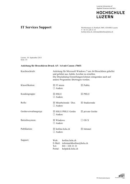 Anleitung für Broschüren-Druck A4 mit c7065i und c5255i Drucker