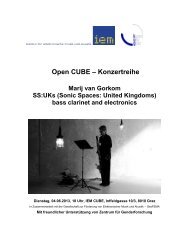 Open CUBE – Konzertreihe - Institut für Elektronische Musik und ...
