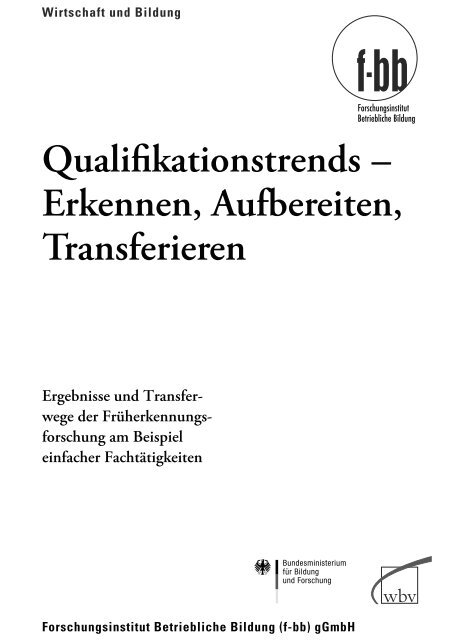 Qualifikationstrends – Erkennen, Aufbereiten, Transferieren - Buch.de