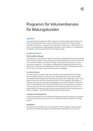 Programm für Volumenlizenzen für Bildungskunden - Apple