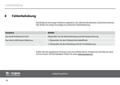 SF-80 nebelmaschine bedienungsanleitung - Musikhaus Thomann