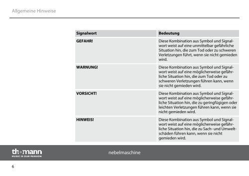 SF-80 nebelmaschine bedienungsanleitung - Musikhaus Thomann