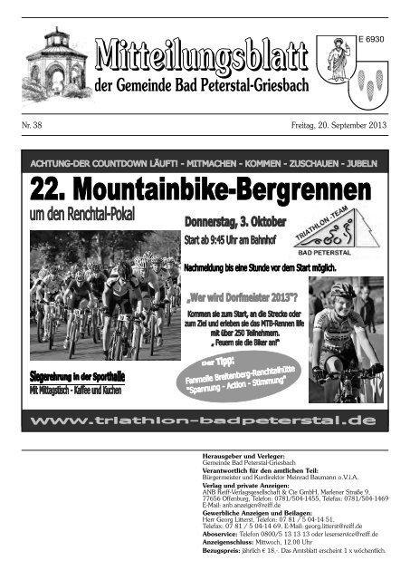 Mitteilungsblatt M 6930 - Bad Peterstal-Griesbach