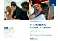 WiSe 2013/14 INTERNATIONAL COURSE CATALOGUE