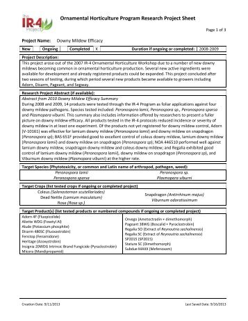 Downy Mildew - IR-4 Project