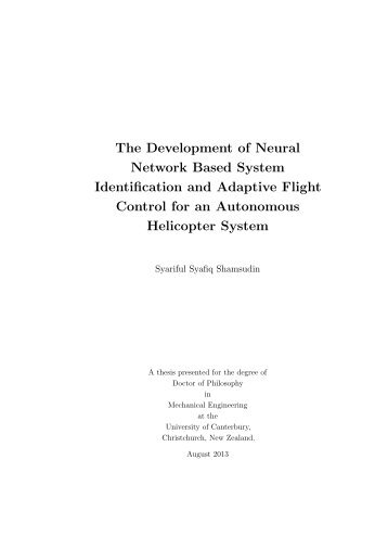 The Development of Neural Network Based System Identification ...