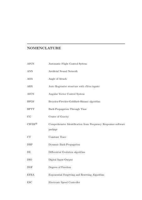 The Development of Neural Network Based System Identification ...