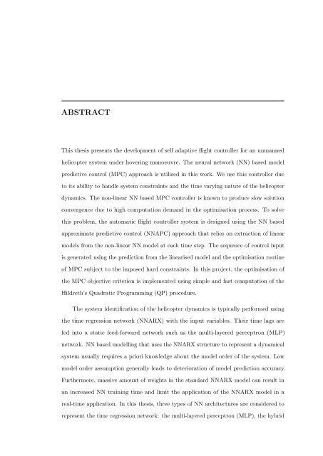 The Development of Neural Network Based System Identification ...