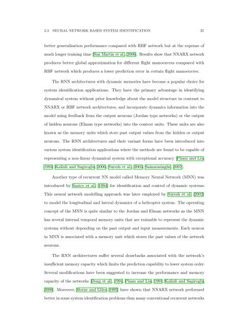 The Development of Neural Network Based System Identification ...