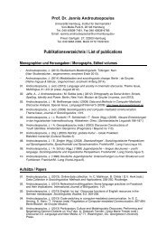 Publikationsverzeichnis / List of publications - jannis androutsopoulos