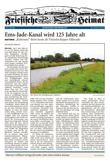 JW_S37_Friesische Heimat_20131026 - Jeversches Wochenblatt