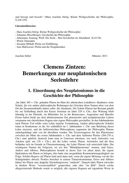 Plotin: Leben und Werk - von Joachim Stiller