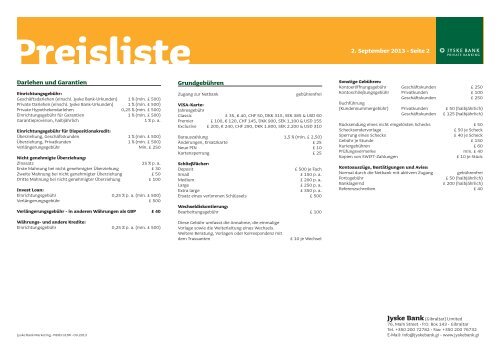 Preisliste [PDF] - Jyske Bank