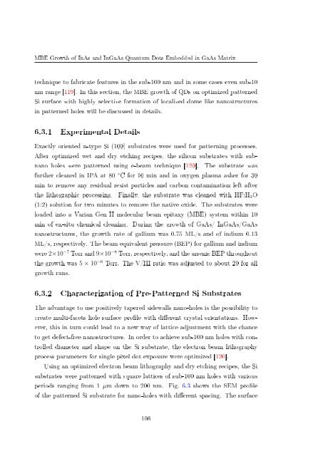 Molecular beam epitaxial growth of III-V semiconductor ... - KOBRA