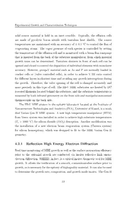 Molecular beam epitaxial growth of III-V semiconductor ... - KOBRA