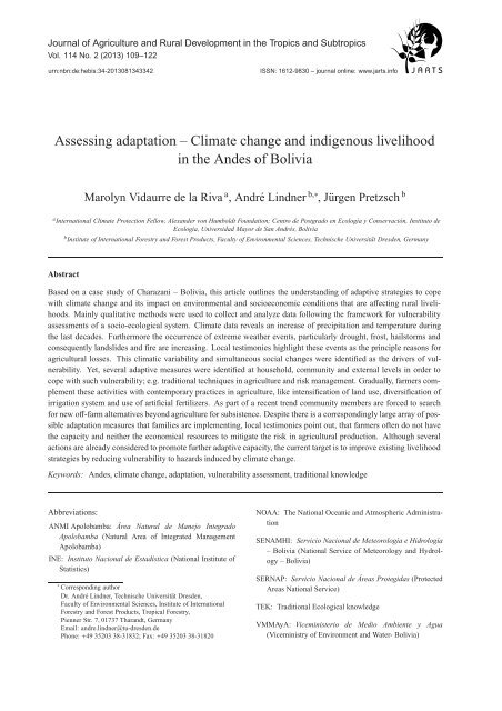 Assessing adaptation – Climate change and indigenous ... - KOBRA